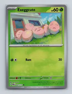 Exeggcute 001 Pokemon Prismatic Evolutions Master Ball Reverse Holo Card NM+ - Image 1