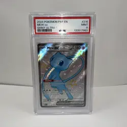 Pokemon Mew EX TCG Paldean Fates Holo Shiny Ultra Rare Card 216/091 PSA 9 Mint - Image 1