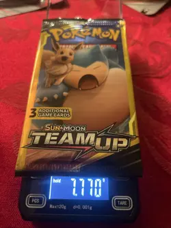 Pokemon 2018 Team Up 3 Card Pack Heavy 7.781 Grams New Sealed - Image 1