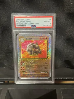 2002 POKEMON LEGENDARY COLLECTION #24 GOLEM-REVERSE FOIL PSA 8 24/110 - Image 1