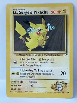 Pokemon Lt. Surge’s Pikachu Gym Heroes 81/132- NM - Image 1