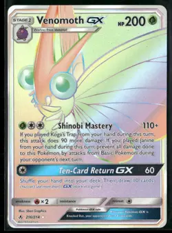 Pokemon TCG Venomoth GX 216/214 Unbroken Bonds Rainbow Rare - Image 1