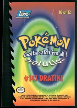 Pokemon Topps Dratini Die Cut 10 of 12 Blue Logo - Image 2