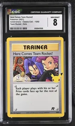 Here Comes Team Rocket! *CGC 8* Holo *Celebrations* #15 * Pokemon - Image 1