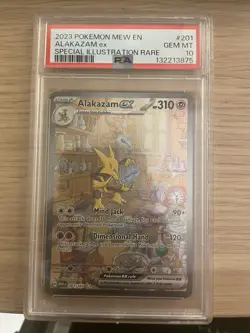 2023 POKEMON MEW EN-151 SPECIAL ILLUSTRATION RARE #201 ALAKAZAM EX PSA 10 - Image 1