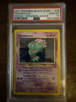 2001 Pokemon League Misdreavus Black Star Promo 39 PSA 10 GEM 💎 - Image 1