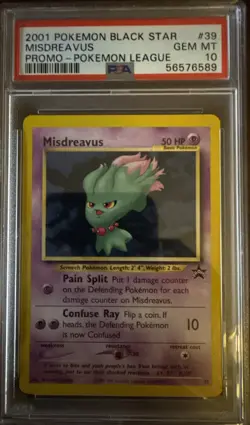 2001 Pokemon League Misdreavus Black Star Promo 39 PSA 10 GEM 💎 - Image 2