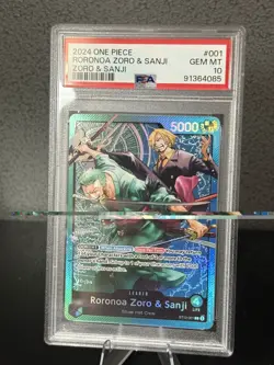 2024 ONE PIECE ST12-001 STARTER DECK RORONOA ZORO & SANJI LEADER PSA 10 GEM MINT - Image 1