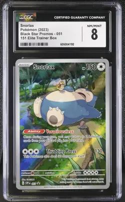 Pokemon Snorlax Full Art Promo 2023 S&V Black Star Promo SVP051 CGC NM/Mint 8 - Image 1