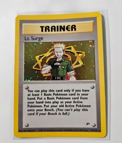 Pokemon Card -TCG Gym Heroes Trainer Lt. Surge Holo Card 17 - Image 2