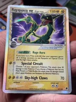 Rayquaza ex δ 97/101 EX Dragon Frontiers Ultra Rare Holo Pokemon Card DMG - Image 1