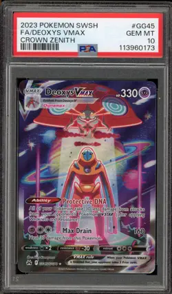 Pokemon Deoxys VMAX Crown Zenith Galarian Gallery Full Art #GG45 PSA 10 Gem Mint - Image 1