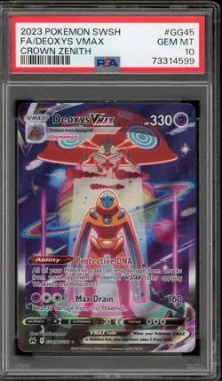 Pokemon Deoxys VMAX Crown Zenith Galarian Gallery Full Art #GG45 PSA 10 Gem Mint - Image 1