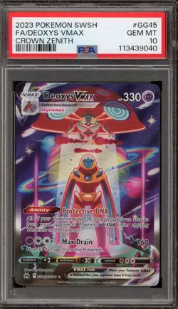 Pokemon Deoxys VMAX Crown Zenith Galarian Gallery Full Alt Art #GG45 PSA 10 - Image 1
