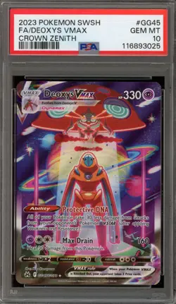 Pokemon Deoxys VMAX Crown Zenith Galarian Gallery Full Art #GG45 PSA 10 Gem Mint - Image 1