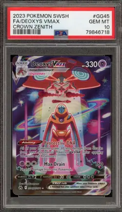 Pokemon Deoxys VMAX Crown Zenith Galarian Gallery Full Art #GG45 PSA 10 - Image 1