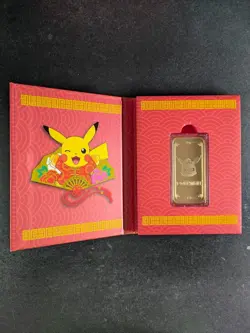 2026 Pokemon Pikachu Lunar Edition 24K Gold Plated Ingot By Singapore Mint - Image 1