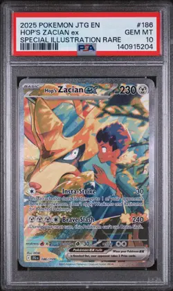 2025 Pokemon JTG EN Hop's Zacian ex 186/159 Special Illustration Rare PSA 10 - Image 1