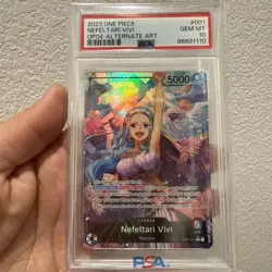 PSA 10 Nefeltari Vivi OP04-001 English Alt Art Leader Kingdoms One Piece TCG - Image 1