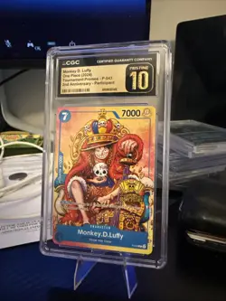CGC Pristine 10 Monkey D. Luffy P-043 2nd Anniversary Tournament Promo One Piece - Image 1