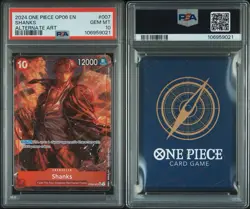 Shanks Alt. Art OP06-007 One Piece Wings of the Captain EN PSA 10 GEM MINT - Image 1