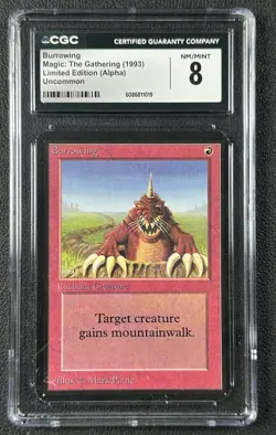 BURROWING CGC 8 1993 MAGIC: THE GATHERING MTG ALPHA LIMITED EDITION 1019 - Image 1