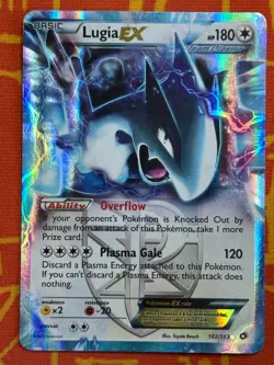 POKEMON TCG LUGIA EX 102/113 HOLO ULTRA RARE LIGHT PLAY LEGENDARY TREASURES - Image 1