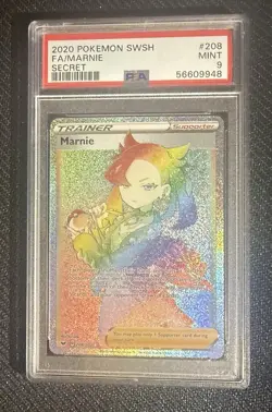 Marnie Secret Rare Full Art 208/202 Pokemon Sword & Shield Base Set PSA 9 - Image 1