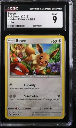 Eevee 48/68 Hidden Fates Pokemon CGC 9 Mint Holo 2019 - Image 2