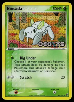 Pokemon Card - Nincada Deoxys 67/107 Reverse Holo Stamped - Image 1