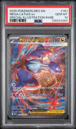 2025 POKEMON MEGA EVOLUTION SPECIAL ILLUSTRATION RARE #181 MEGA LATIAS EX PSA 10 - Image 1