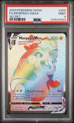 2020 POKEMON SWORD & SHIELD SECRET #204 FULL ART/MORPEKO VMAX PSA 9 - Image 1