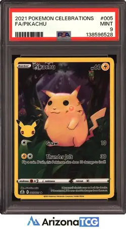Pokemon 2021 Pikachu 005/025 25th Anniversary Stamp Celebrations PSA 9 - Image 1