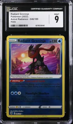 Radiant Greninja 046/189 Astral Radiance Pokemon CGC 9 Mint Holo - Image 2