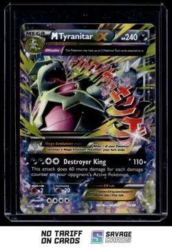 2015 Pokemon XY - Ancient Origins M Tyranitar-EX #43/98 Mega/Rare Holo EX - Image 1
