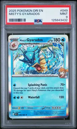 2025 POKEMON DRI EN-DESTINED RIVALS #049 MISTY'S GYARADOS PSA 9 - Image 1