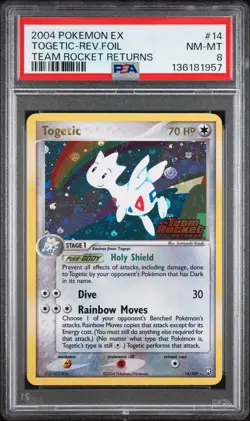2004 POKEMON EX TEAM ROCKET RETURNS #14 TOGETIC-REVERSE FOIL PSA 8 - Image 1
