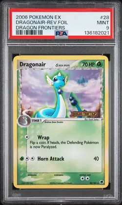 2006 POKEMON EX DRAGON FRONTIERS #28 DRAGONAIR-REVERSE FOIL PSA 9 - Image 1
