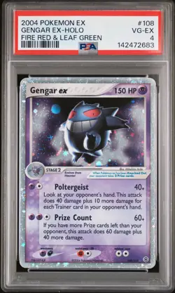 2004 POKEMON EX FIRE RED & LEAF GREEN #108 GENGAR EX-HOLO PSA 4 - Image 1