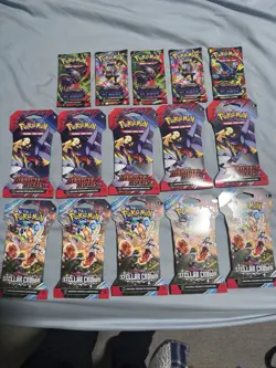 Pokemon Destined Rivals, Stellar Crown, Phantasmal Flames Lot Of 15 - Image 1