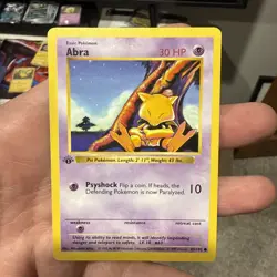 Pokemon TCG 1st Edition Shadowless Abra 43/102 mp/hp - Image 1