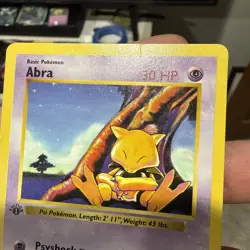 Pokemon TCG 1st Edition Shadowless Abra 43/102 mp/hp - Image 2