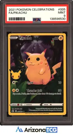 Pokemon 2021 Pikachu 005/025 25th Anniversary Stamp Celebrations PSA 9 - Image 1