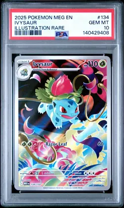 2025 Pokemon Mega Evolution Ivysaur Illustration Rare #134 PSA 10 GEM MINT - Image 1