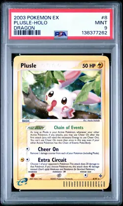 2003 POKEMON EX DRAGON #8 PLUSLE-HOLO PSA 9 - Image 1