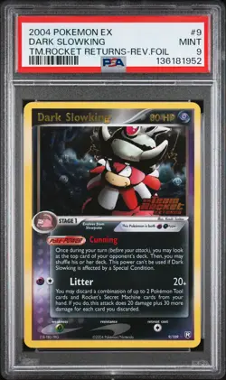 2004 POKEMON EX TEAM ROCKET RETURNS #9 DARK SLOWKING-REVERSE FOIL PSA 9 - Image 1