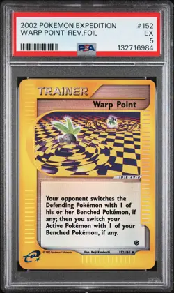 2002 POKEMON EXPEDITION #152 WARP POINT-REVERSE FOIL PSA 5 - Image 1