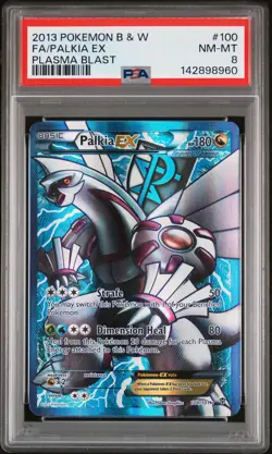 2013 POKEMON BLACK & WHITE PLASMA BLAST #100 FULL ART/PALKIA EX PSA 8 - Image 1