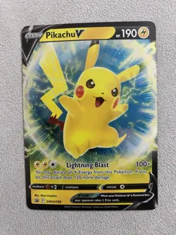 MISCUT on back Pinachu V Black Star Promo - SWSH198 Sword & Shield Pokemon 2022 - Image 1