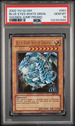 2002 YU-GI-OH! SHONEN JUMP PROMO #001 BLUE-EYES WHITE DRAGON PSA 10 - Image 1
